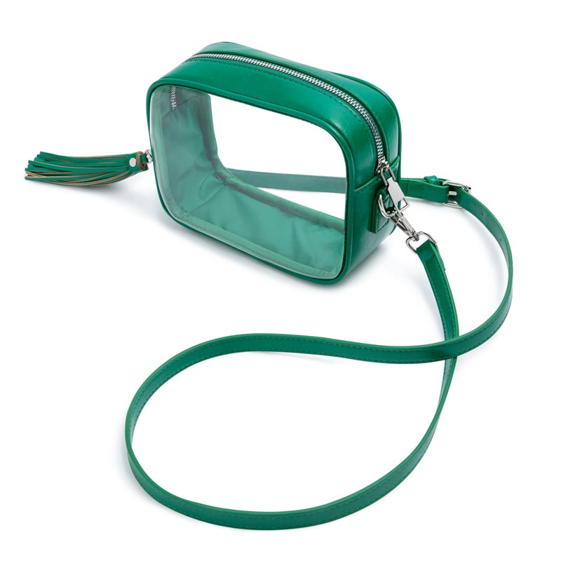 Yarnic Clear Bag Stadium Approved for Concert, PVC Transparent Crossbody Purse Small Crossbody Bag with Adjustable Shoulder Strap for Women (Green) - Image 1