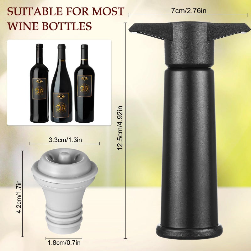 Honoson 18 Pieces Wine Saver Pump with Vacuum Reusable Preserver Practical Wine Keeper Bottle Sealer Keep Fresh for Kitchen Office Home Adult Party Favor Supplies(Gray) - Image 2