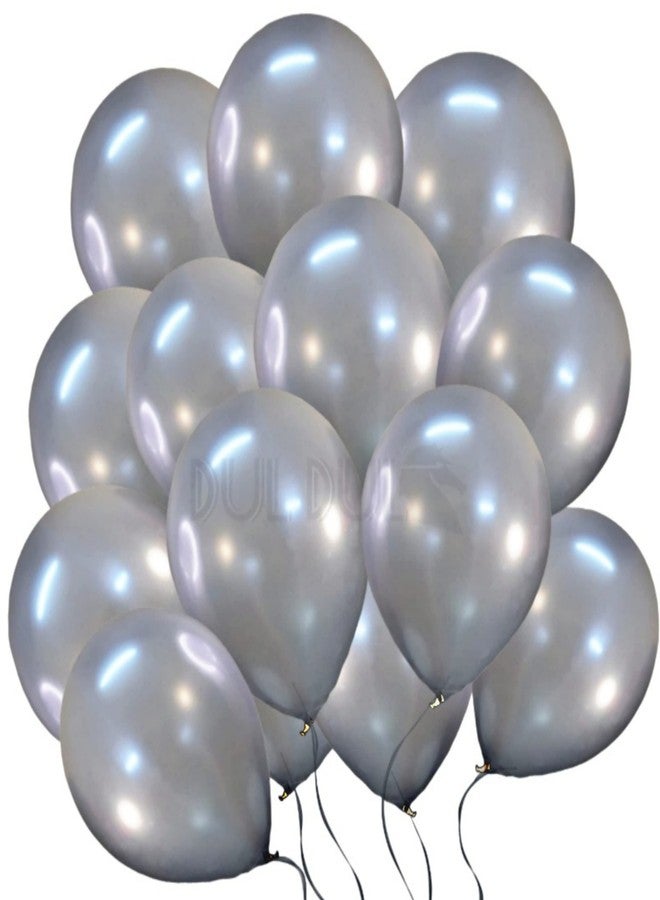 DUL DUL metallic balloons for birthday decoration 25 Pcs -metallic balloons pack of 25 Grey color