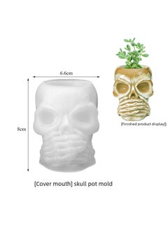 Generic Diy Resin Drip Grafting Gypsum Mold Silent Body Vase Skull Head Potted Plant Candle Holder Silicone Mold Kitchen Tableware-Specifications: Skull Pot Mold  - Image 3
