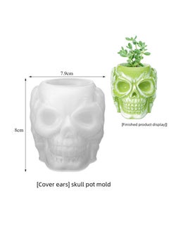Generic Diy Resin Drip Grafting Gypsum Mold Silent Body Vase Skull Head Potted Plant Candle Holder Silicone Mold Kitchen Tableware-Specifications: Skull Pot Mold  - Image 4