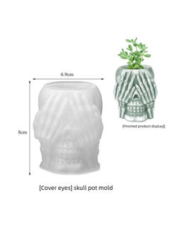 Generic Diy Resin Drip Grafting Gypsum Mold Silent Body Vase Skull Head Potted Plant Candle Holder Silicone Mold Kitchen Tableware-Specifications: Skull Pot Mold  - Image 5
