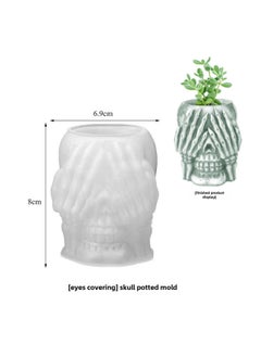 Generic Diy Resin Drip Grafting Gypsum Mold Silent Body Vase Skull Head Potted Plant Candle Holder Silicone Mold Kitchen Tableware-Specifications: Skull Pot Mold  - Image 1