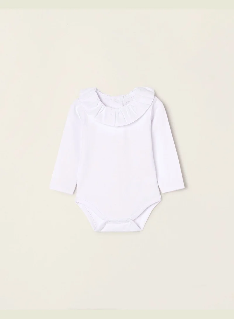 زيبي ZIPPY Cotton Bodysuit With Frill Collar For Newborn Baby Girls