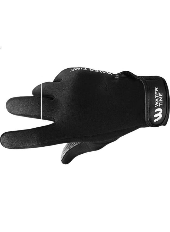Watertime/Shuichuan Winter Swimming Gloves, Diving Swimming Adult Warm Anti-Freeze Non-Slip Fitting Wear-Resistant Gloves, Black M - Image 1