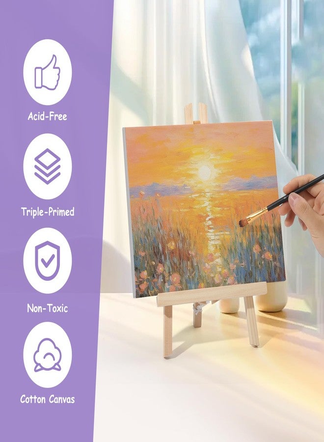 ESRICH Stretched Canvas for Painting, 2 Pack 8x10 Canvas Value Pack, Primed Acid-Free Cotton Blank Canvas, Paint Canvases for Oil & Acrylic Paint. - Image 3