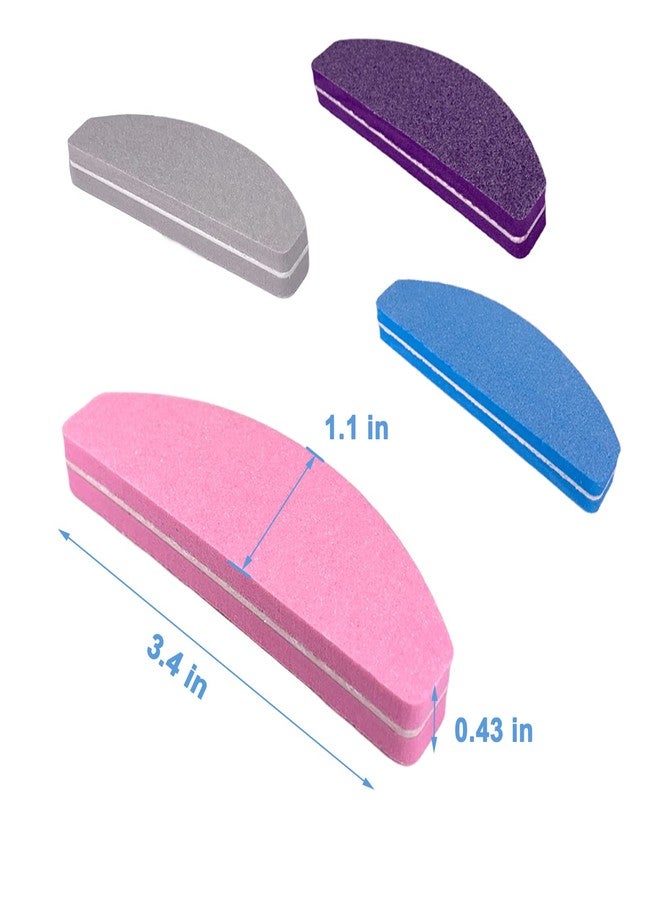 GigaGround Nail Buffers (40 pcs), Buffer Block Nail Files Bulk for Acrylic Nails and Natural Nails Double Sided 100/180 Grit Portable Washable Sanding Buffing Buffers Arc Shape (40Pcs Multicolor) - Image 4