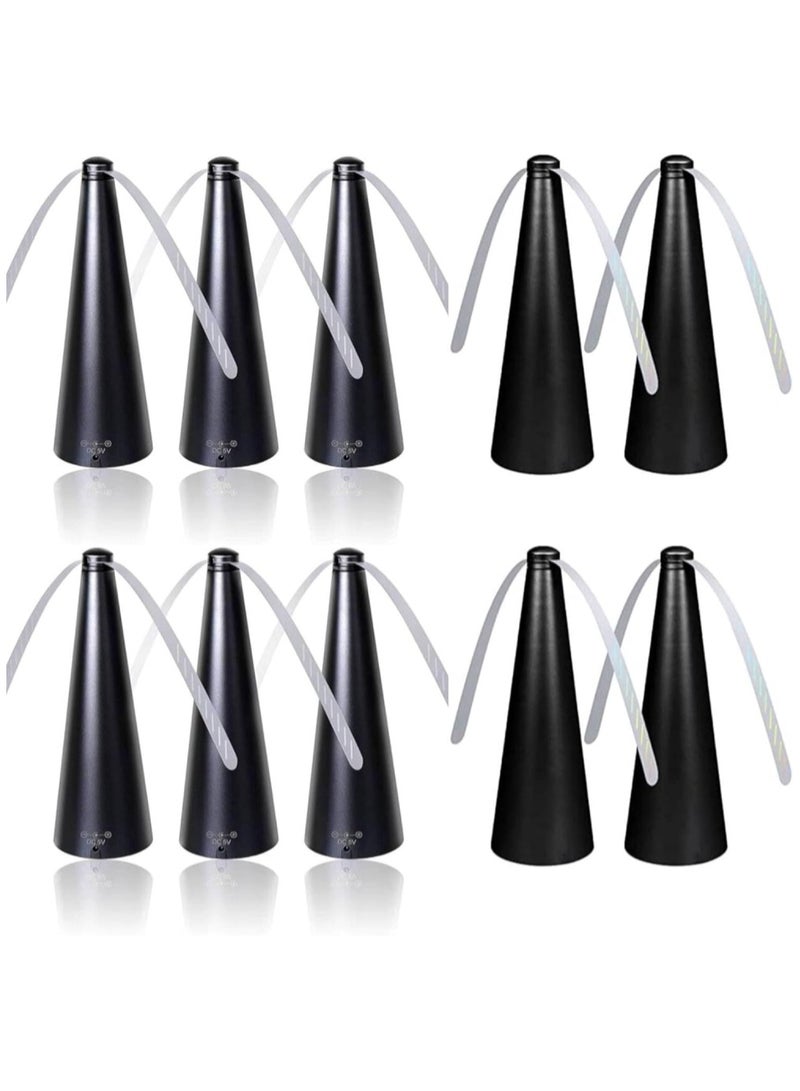 Scrolls Fly Repellent Fan for Tables - USB and AA Battery Powered - Fly Swatter for Indoor/Outdoor Dining Or Food at Parties, Restaurants, Fly Spinner, Keep Flies Away with Holographic Blades Pack of 10 - Image 1