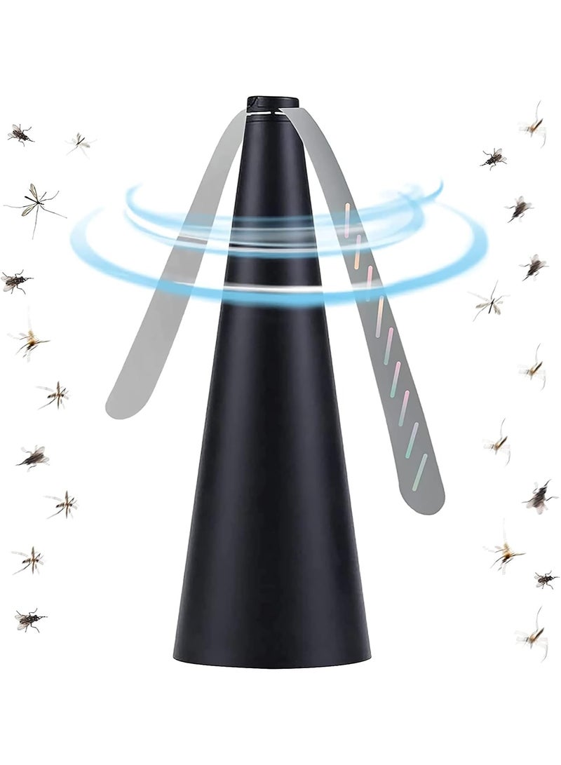 Scrolls Fly Repellent Fan for Tables - USB and AA Battery Powered - Fly Swatter for Indoor/Outdoor Dining Or Food at Parties, Restaurants, Fly Spinner, Keep Flies Away with Holographic Blades Pack of 10 - Image 4