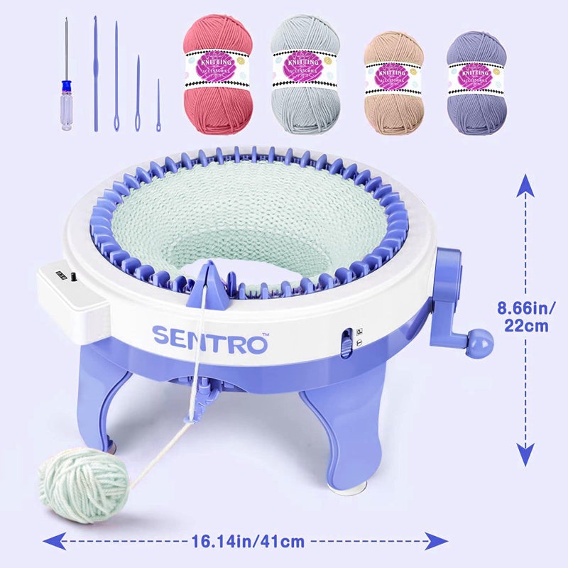 Zcvtbye Knitting Machine,SENTRO 48 Needles Knitting Machines with Row Counter, Smart Weaving Round Loom,Double Knit Loom Machine Kit,DIY Knit Scarf Hat Sock - Image 5