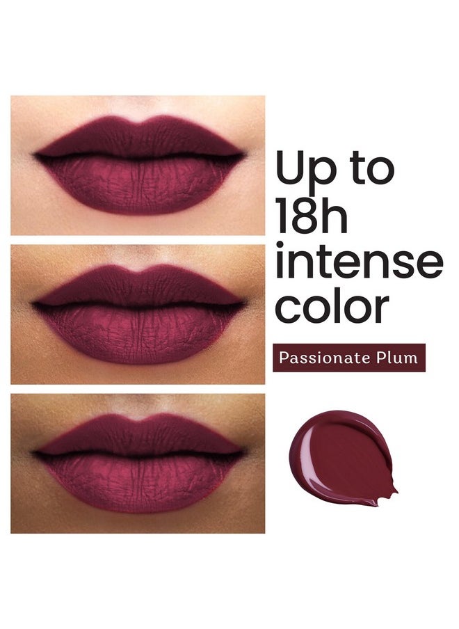 Color Cupid Color Cupid Matte Intense Color 18-Hour Stay Liquid Lipstick | Infused with Hyaluronic Acid & Ceramide | Transfer Proof & Kiss Proof| Forever Love - Passionate Plum | 4 ml  - Image 3