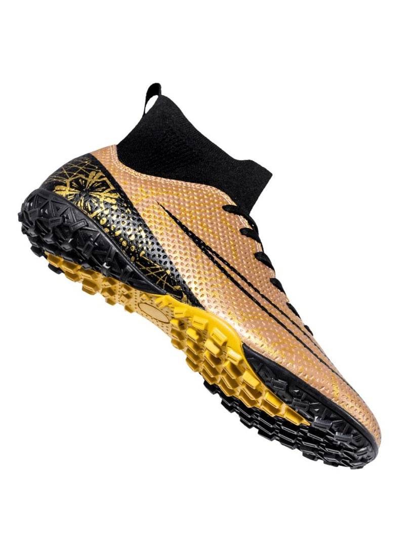 Loquat High-Top Competition Sports Football Shoes Gold  - Image 1