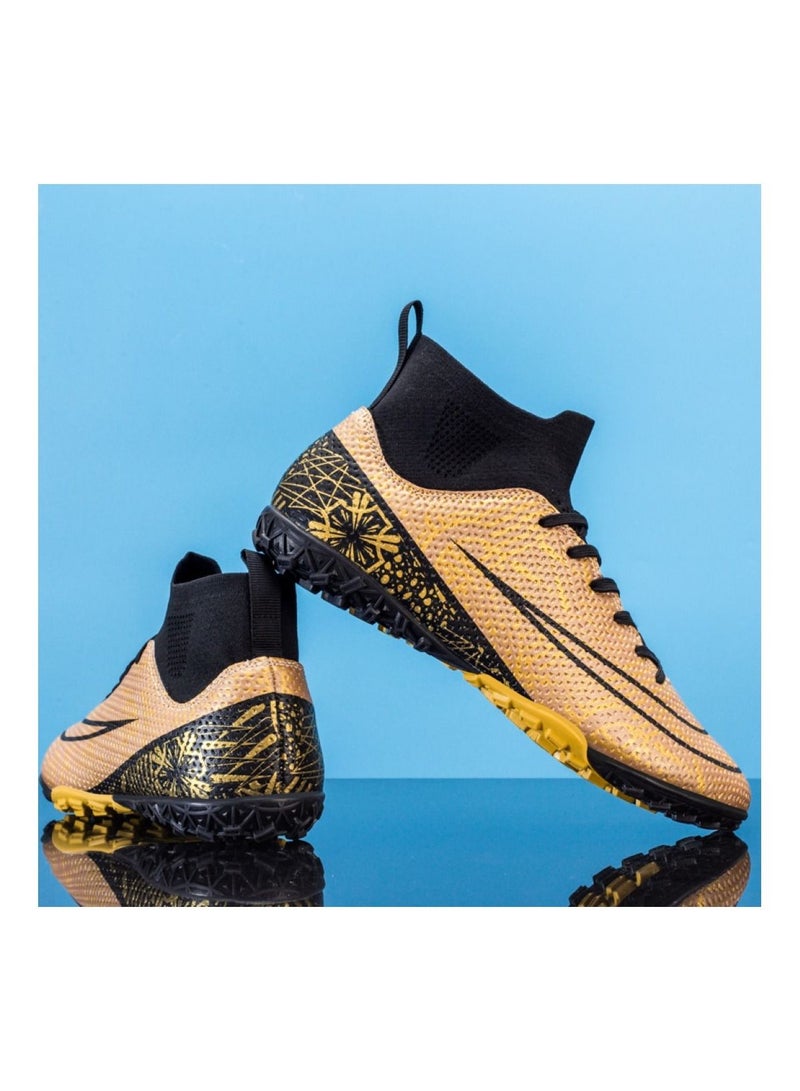 Loquat High-Top Competition Sports Football Shoes Gold  - Image 2