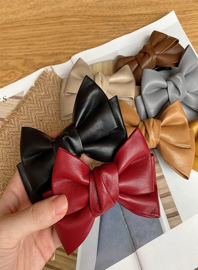 مشبكان للشعر من الجلد الصناعي الأسود، مشبك على شكل فيونكة على الطراز الكوري، دبوس شعر أنيق، إكسسوارات شعر عصرية للنساء والفتيات، مشابك ودبابيس شعر، إكسسوارات شعر - Image 4