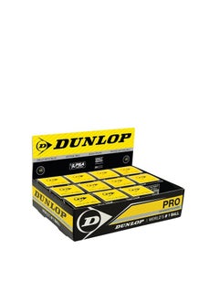 DUNLOP Dunlop Pro Squash Balls Yellow Dot - WSF & WSA & PSA Official Ball - 01 Pck 12 PCS  - Image 1