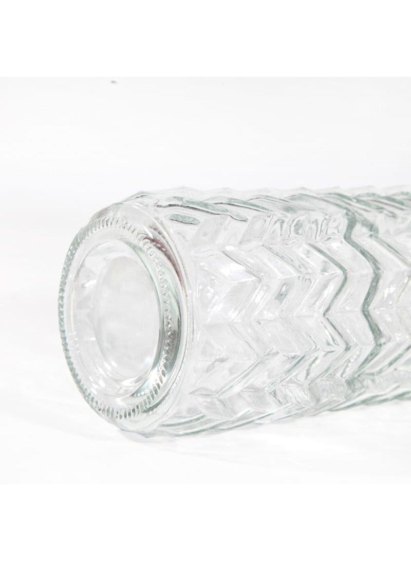 KITCHENOO Click to see full view Glass Water Bottle with Swing Top Lid, Ribbed Design, 1L Capacity - Image 4