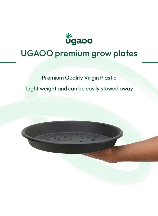 Ugaoo UV Treated Gardening Plastic Tray (Plate/Saucer) for Pots - 12 inch, Black Color, Set of 12 | Tray for Plants Pot for Indoor Home Decor & Outdoor Garden & Balcony - Image 2