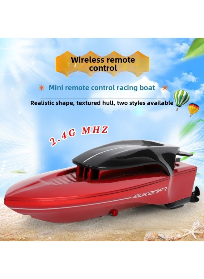 2.4g Mini Remote Control High-speed Speedboat Remote Control Boat With Lights Sailing Model Water Children's Toy 888-Color:White.  - Image 3