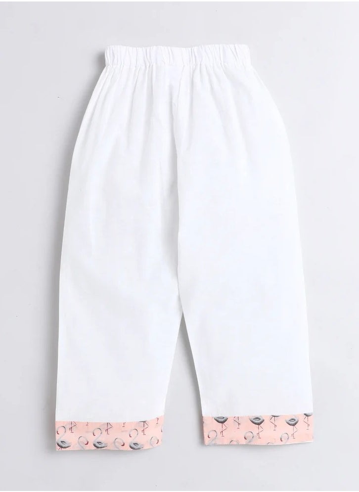 Polka Tots Polka Tots Full Sleeves Night Wear Fauna Kurta Pyjama - Peach  - Image 4