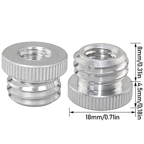 LUORNG 2PCS 3/8'' Female to 5/8'' Male Threaded Screw Adapter for Microphone Stand Mount Tripod Laser Level Adapter - Image 4
