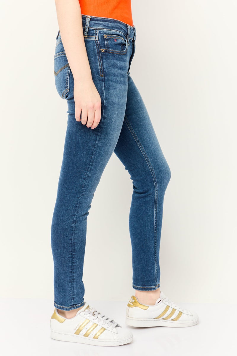 ESPRIT Women Skinny Fit Washed Stretchable Denim Jeans, Blue - Image 3