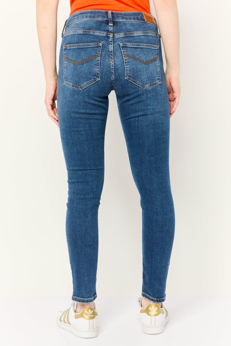 ESPRIT Women Skinny Fit Washed Stretchable Denim Jeans, Blue - Image 4