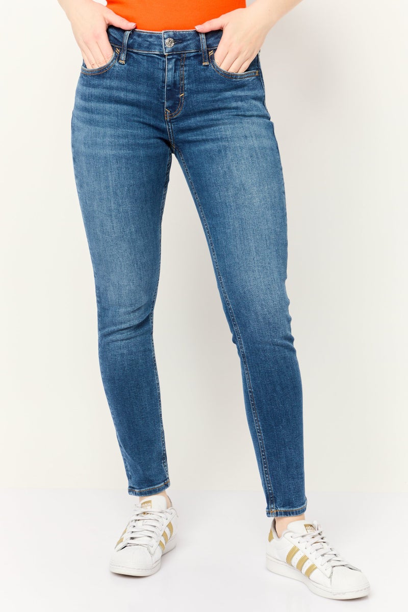 ESPRIT Women Skinny Fit Washed Stretchable Denim Jeans, Blue - Image 1