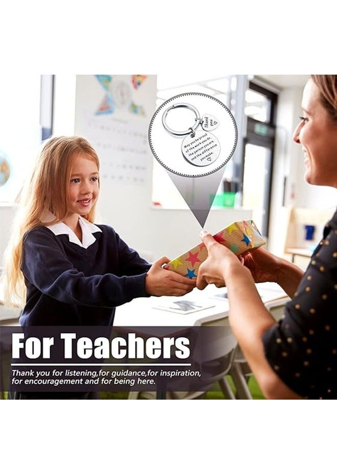 6 قطعة هدية شكر [ كي رينغ ] , [ ستينلسّ ستيل ] [ كي رينغ ] شكرت زميل معلم وطبيب هبة - Image 5