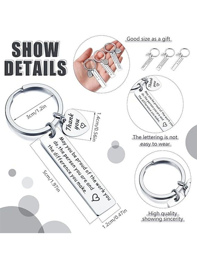 6 قطعة هدية شكر [ كي رينغ ] , [ ستينلسّ ستيل ] [ كي رينغ ] شكرت زميل معلم وطبيب هبة - Image 3