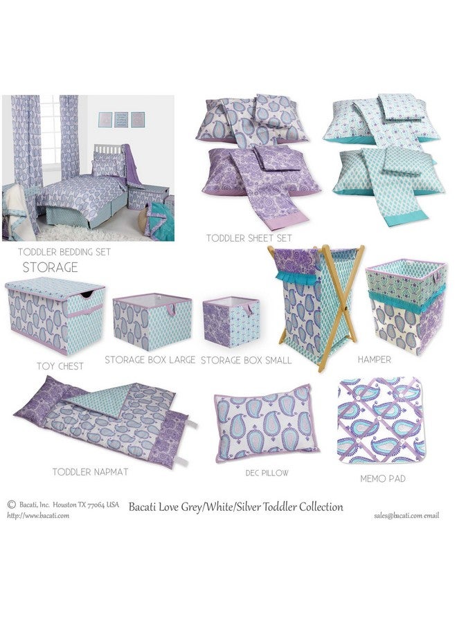 Bacati Paisley Floral Quilted Changing Pad Cover (Lilac/Purple/Aqua Paisley) - Image 4