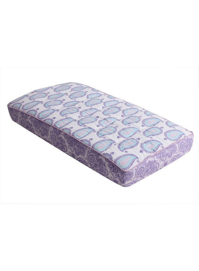 Bacati Paisley Floral Quilted Changing Pad Cover (Lilac/Purple/Aqua Paisley) - Image 2