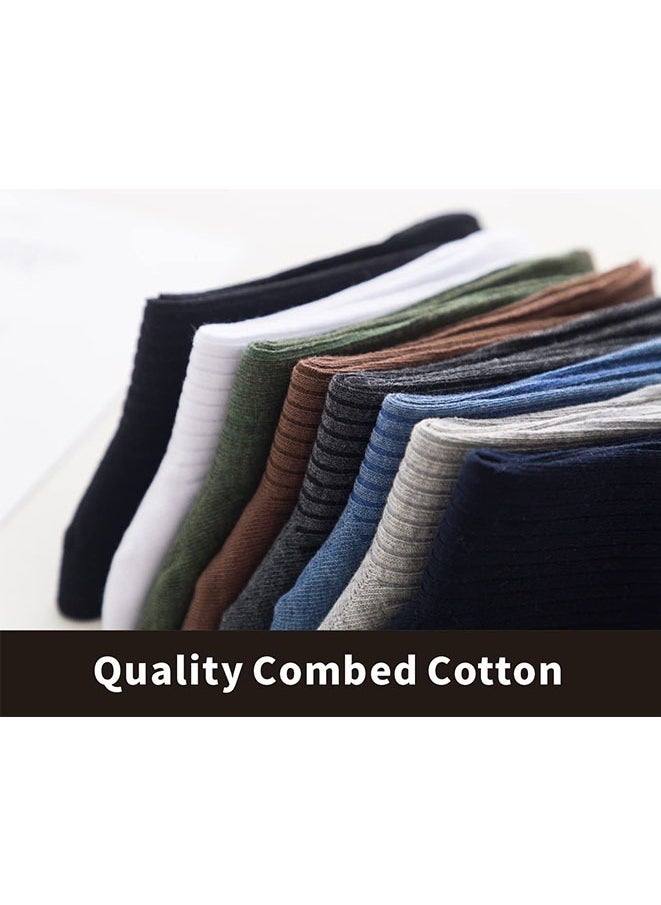 Mens Vertical Stripes Crew Socks Pack of 6