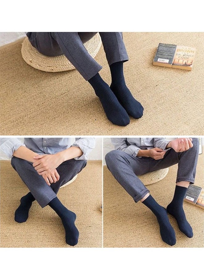 Mens Vertical Stripes Crew Socks Pack of 6