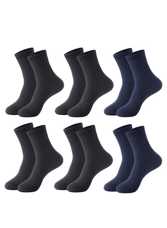 Mens Vertical Stripes Crew Socks Pack of 6