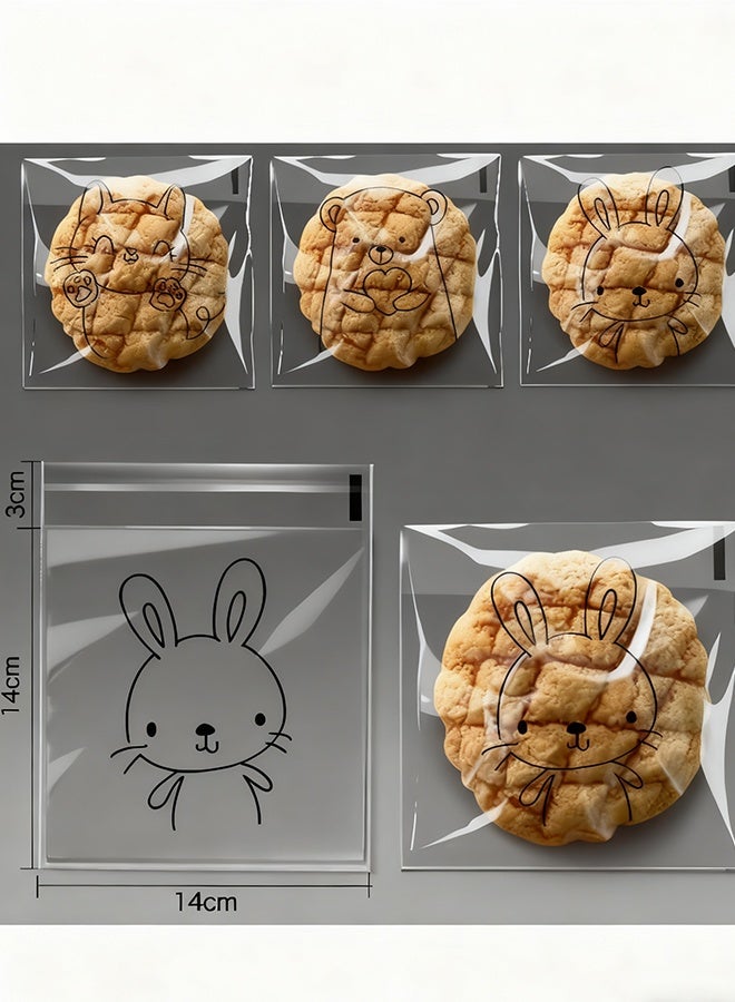 هابي دي 100 قطعة أكياس تغليف للخبز، أكياس حلوى للزفاف، أكياس خبز محمص، أكياس بسكويت، أكياس حلوى، أكياس تخزين، أكياس تغليف وتخزين طعام شفافة، صديقة للبيئة - Image 2