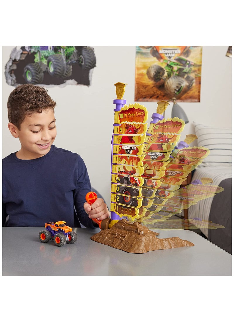 SPIN MASTER مجموعة ألعاب Monster Jam El Toro Loco Big Air Challenge مع شاحنة Monster Truck الحصرية بمقياس 1:64  - Image 4