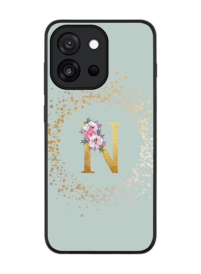 Stylizedd For OnePlus 13s / 13T Case,Slim fit Camera Protection, Shockproof Thin Phone cover  - Custom Monogram Floral - N  (Light Grey )