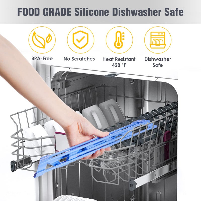 Tomorotec Compact Silicone-Coated Triangle Dish Drying Rack for Sink Corner - Foldable Stainless Steel Over-The-Sink Organizer and Storage Shelf (Blue) - Image 5