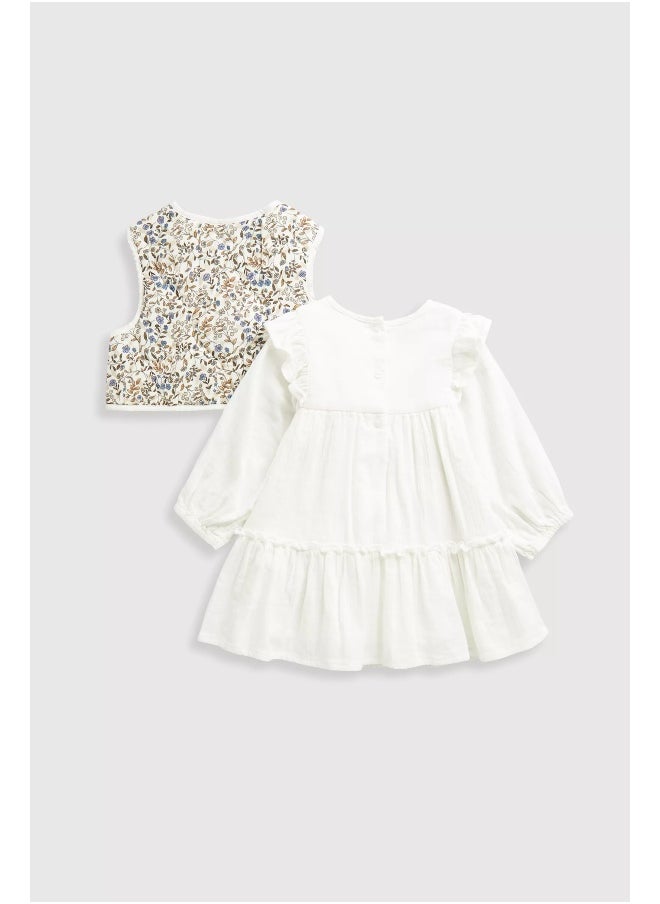 mothercare Dress and Gilet Outfit Set  - Image 2