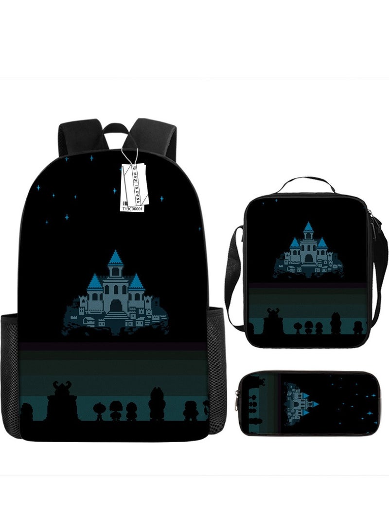 Anime cartoon backpack three-piece set