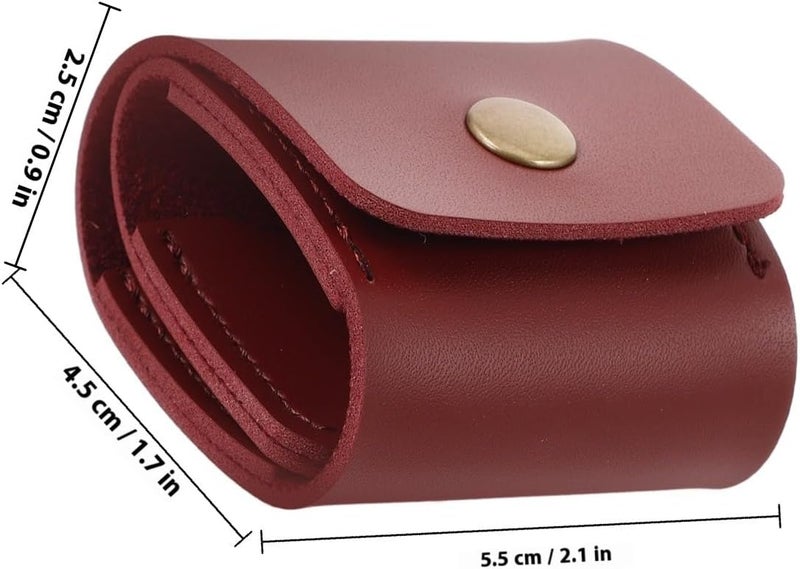 Toyvian Pu Leather Guitar Pick Holder Case 3pcs, Burgundy Guitar Picks Storage Bag for Acoustic, Electric, and Bass Plectrums, Portable Instrument Accessory Organizer - Image 2