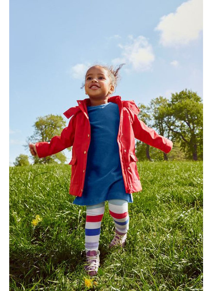 Tchibo Toddler Girl Hooded Long Sleeve Plain Rain Jacket, Red  - Image 1
