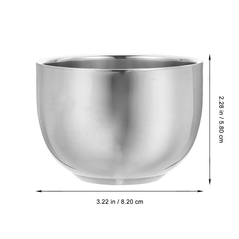 Stainless Steel Double Layer Shaving Soap Bowl 200ml Silver For Professional Lathering - Image 3