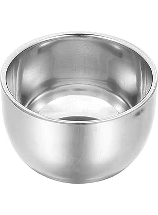 Stainless Steel Double Layer Shaving Soap Bowl 200ml Silver For Professional Lathering - Image 1