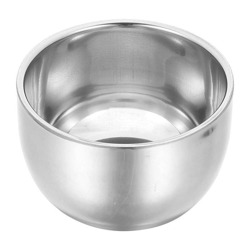 Stainless Steel Double Layer Shaving Soap Bowl 200ml Silver For Professional Lathering - Image 2