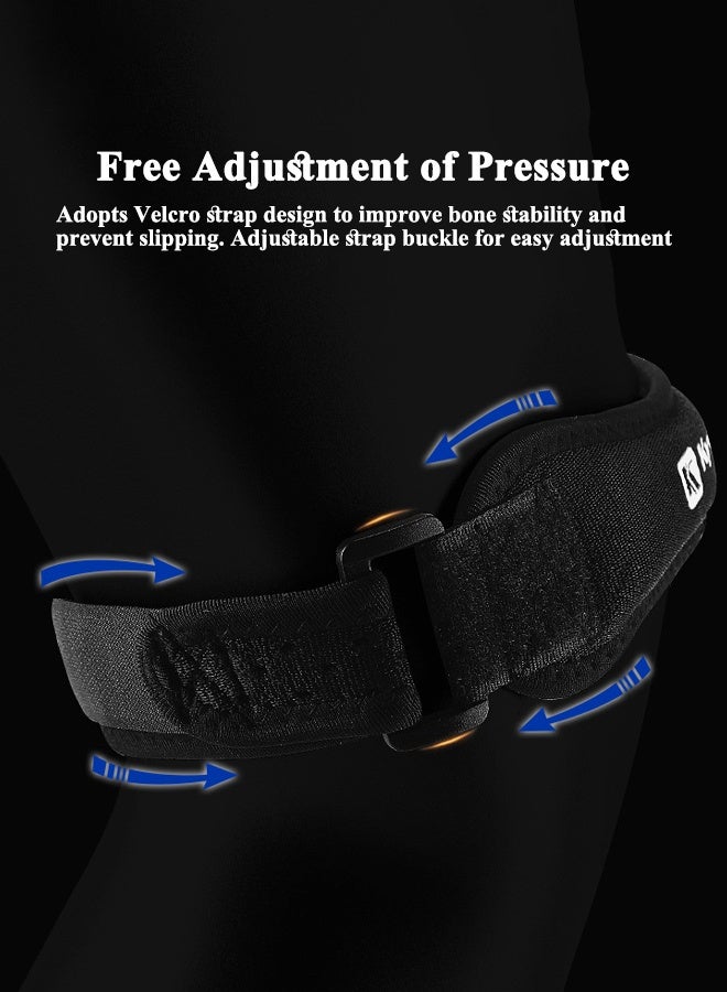 kyncilor 1 Pcs Professional Sports Patella Strap, Adjustable Breathable & Shock Absorption Patella Knee Support Strap Brace for Sport, Workout, Fitness, Meniscus Tear, Arthritis, ACL, Joint Pain Relief (One Size, Black) - Image 5