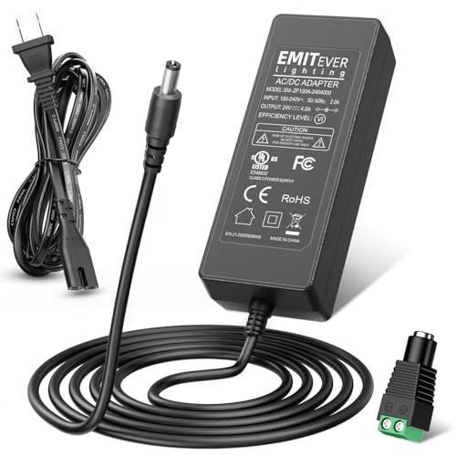 EMITEVER 24V Power Supply, 96W LED Power Adapter UL-Listed, 120V AC to 24V DC 4A Converter Low Voltage Transformer Class 2 for LED Strip Lights,CCTV Cameras - Image 1