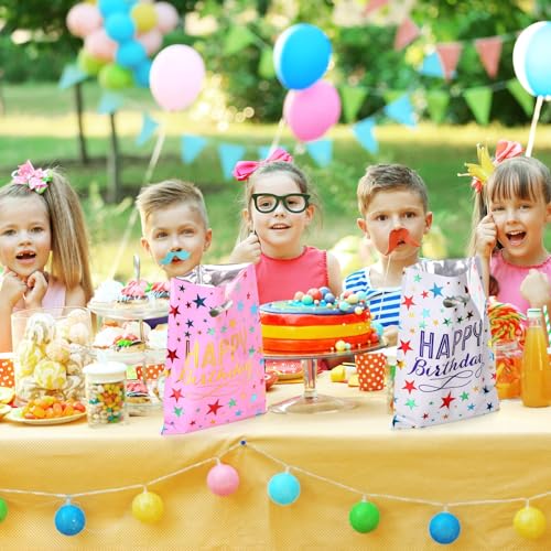 MAKABEE Medium(6.7 * 9.8inch) Happy Birthday Party Favor Bags 40 PCS Sustainable Goodies Loot Bags Bulk for Kids Baby Girls & Boys Birthday Return Gift 40 Packs - Image 2