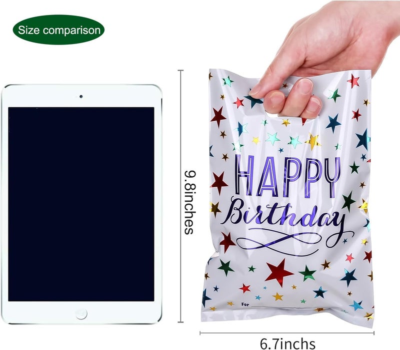 MAKABEE Medium(6.7 * 9.8inch) Happy Birthday Party Favor Bags 40 PCS Sustainable Goodies Loot Bags Bulk for Kids Baby Girls & Boys Birthday Return Gift 40 Packs - Image 4