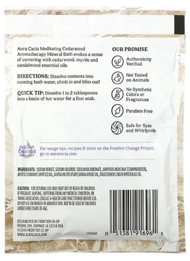 Aura Cacia Aromatherapy Mineral Bath Meditating Cedarwood 2.5 oz 70.9 g  - Image 2